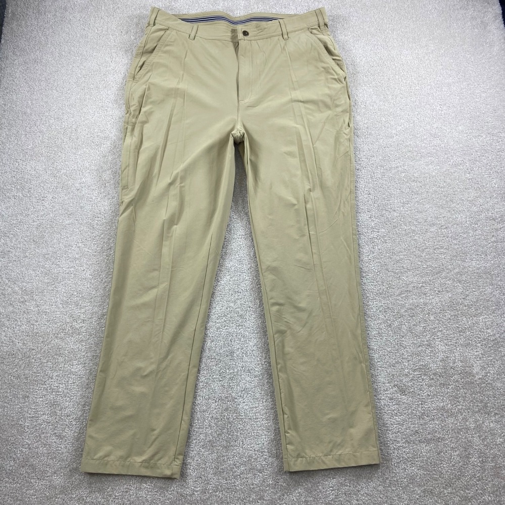 Coolibar Pants Mens 34 Khaki UPF 50+ Sun Protection Nylon Spandex Straight